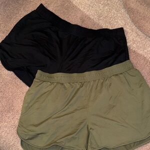 All in Motion Women's Black and Olive Athletic Shorts